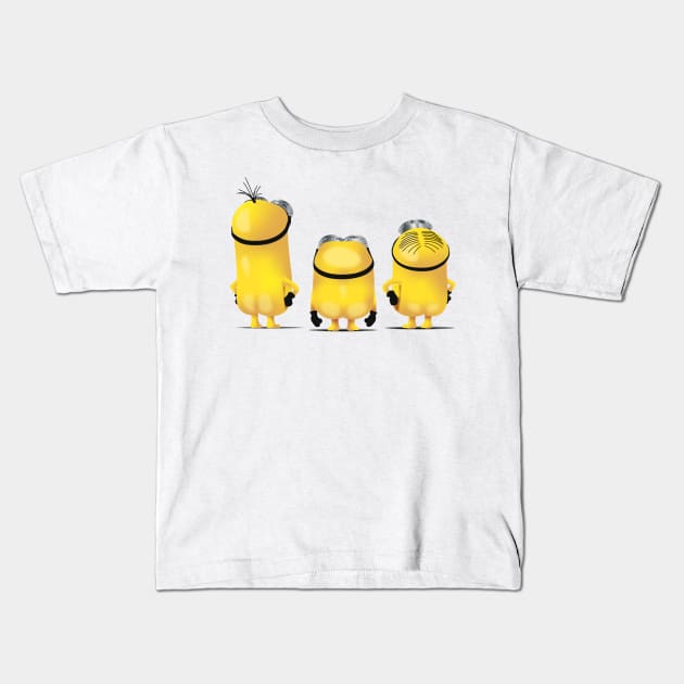 Minions - Kevin, Bob, & Stuart Kids T-Shirt by deancoledesign